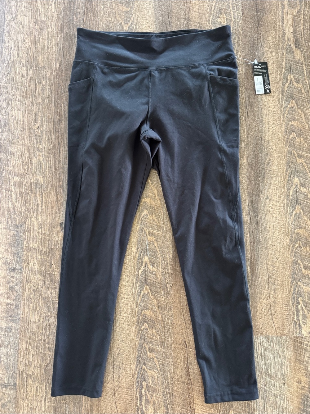 Women’s Jockey Black Active Leggings with Side Pockets size Large